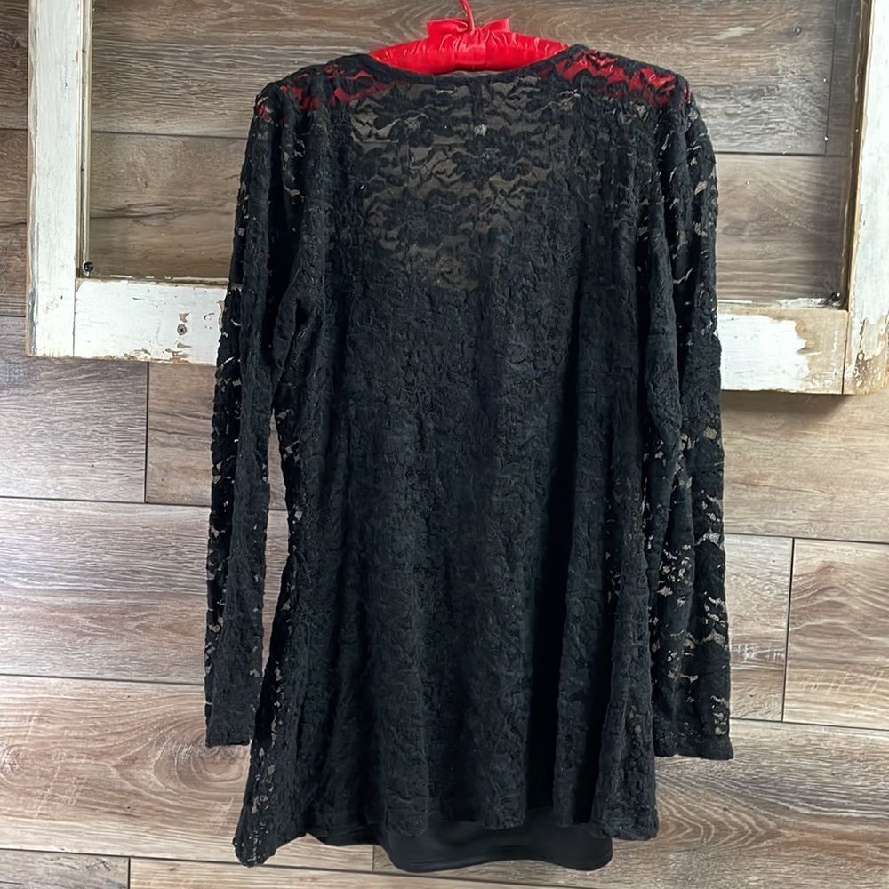 Skyes Lace Long Sleeve Blouse, Size Medium, Black - Picture 5 of 5
